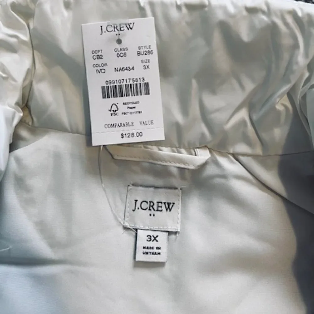 J. Crew white Puffer vest - 3X